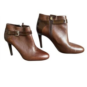 Ralph Lauren Brown Ankle Boots with Stiletto Heel